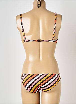 Costum de baie din două piese elasticitate sutien balconet cu decolteu înalt maro JENNA DE ROSNAY femeie
