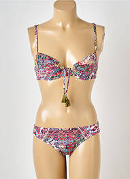 Costum de baie din două piese elasticitate sutien balconet cu decolteu înalt violet WATERCULT femme