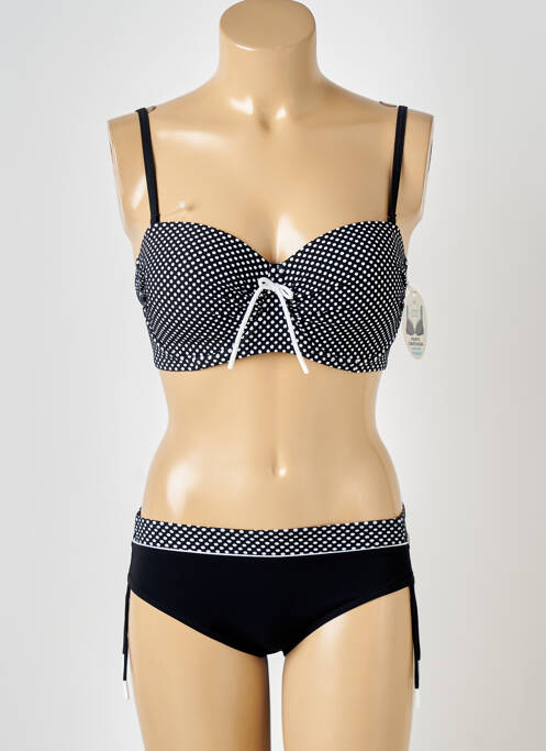 Costum de baie din două piese elasticitate top sutien modelat negru LIDEA femme