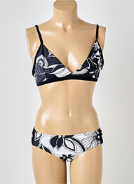 Costum de baie din două piese elasticitate top triunghiuri negru LIVIA femme