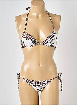 Costum de baie din două piese elasticitate top triunghiuri maro JENNA DE ROSNAY femeie