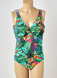 Costum de baie dintr-o singură piesă elasticitate top sutien modelat verde SUN PLAYA femeie