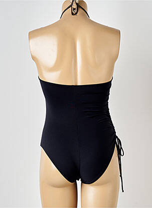 Costum de baie dintr-o singură piesă efect material satinat top sutien modelat negru SUN PLAYA femeie