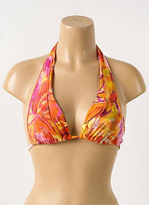 Sutien de costum de baie elasticitate top triunghiuri portocalie LISE CHARMEL femeie