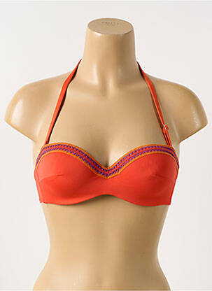 Sutien de costum de baie bretele elastice detașabile top sutien modelat portocalie ANTIGEL femeie
