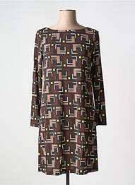 Rochie midi mâneci lungi mâneci lungi maro MALIPARMI femeie