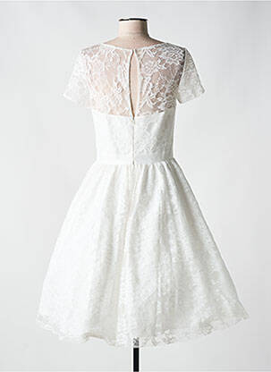 Rochie midi mâneci scurte mâneci scurte alb FASHION NEW YORK femeie