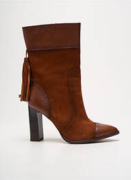 Botine/ghete material neted toc de 7 la 9 cm maro TAMARIS femme