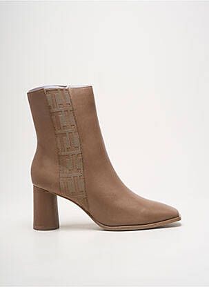 Botine/ghete material neted toc de 7 la 9 cm bej TAMARIS femeie