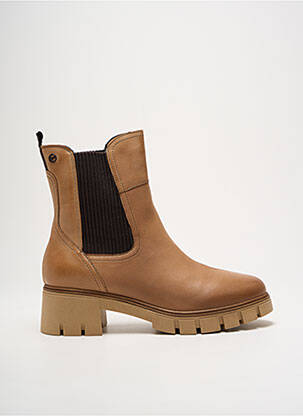 Botine/ghete material neted toc de 4 la 6 cm maro TAMARIS femeie