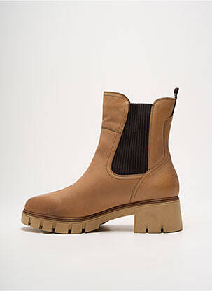 Botine/ghete material neted toc de 4 la 6 cm maro TAMARIS femeie