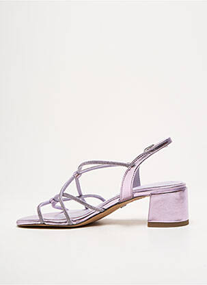 Sandale/pantofi decupați țesătură satinată toc de 4 la 6 cm violet TAMARIS femeie