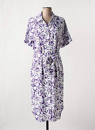 Rochie midi țesătură crep mâneci scurte violet YEST femeie