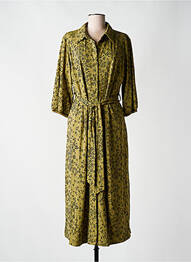 Rochie lungă țesătură crep mâneci 3/4 verde YEST femme