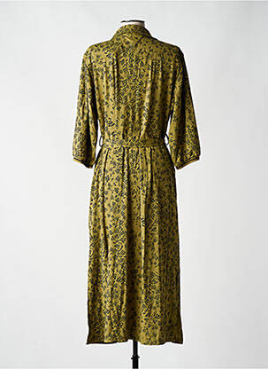 Rochie lungă țesătură crep mâneci 3/4 verde YEST femeie