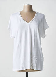 Tricou guler în v mâneci scurte bej YEST femme