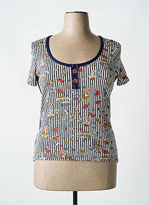 Tricou elasticitate mâneci scurte albastru LO! LES FILLES femeie