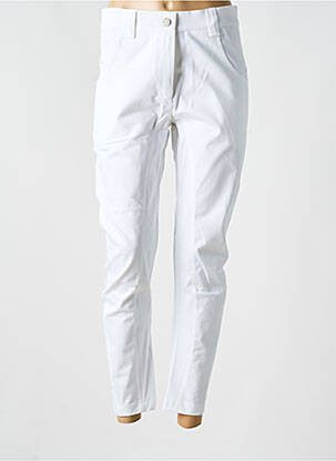 Pantalon slim talie înaltă talie înaltă alb SEMIOLOGY femeie