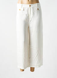Pantalon 7/8 țesătură poplin mărime normală alb ZIBI LONDON femeie
