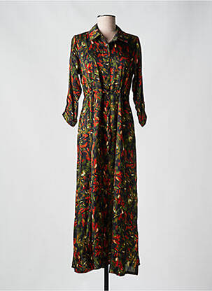 Rochie lungă croială fluidă mâneci 3/4 verde PAKO LITTO femeie