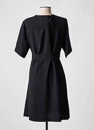 Rochie midi țesătură crep mâneci scurte negru PAKO LITTO femeie