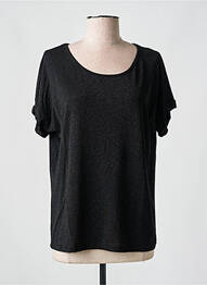 Top elasticitate mâneci scurte negru PAKO LITTO femme