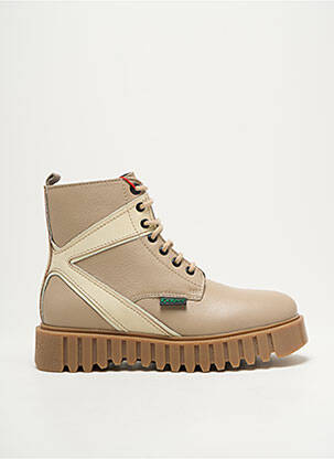 Botine/ghete material neted toc de 4 la 6 cm bej KICKERS femeie