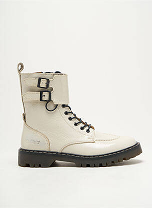 Botine/ghete toc mic toc plat până la 3 cm alb KICKERS femeie