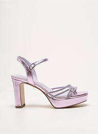 Sandale/pantofi decupați țesătură satinată toc de 7 la 9 cm violet TAMARIS femme