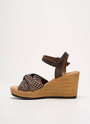Sandale/pantofi decupați material neted toc de 7 la 9 cm maro TAMARIS femeie