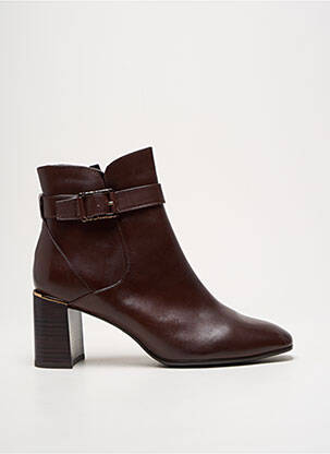 Botine/ghete material neted toc de 4 la 6 cm maro TAMARIS femeie