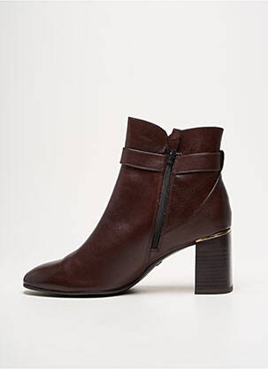 Botine/ghete material neted toc de 4 la 6 cm maro TAMARIS femeie