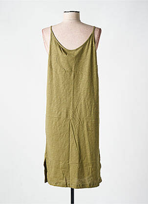 Rochie midi guler în v bretele subțiri verde LAZY & COSY femeie