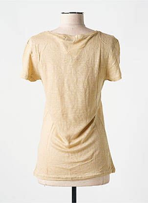 Tricou guler în v mâneci scurte bej LAZY & COSY femeie