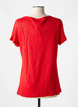 Tricou guler în v mâneci scurte roșu LAZY & COSY femeie