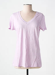 Tricou guler în v mâneci scurte violet LAZY & COSY femme