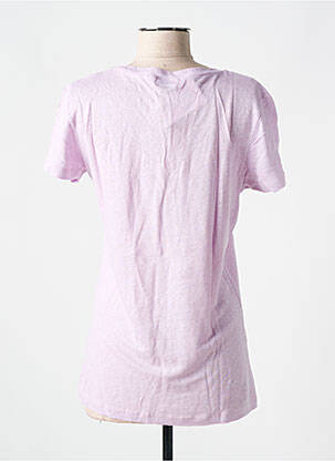Tricou guler în v mâneci scurte violet LAZY & COSY femeie