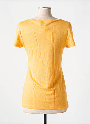 Tricou guler în v mâneci scurte portocaliu LAZY & COSY femeie