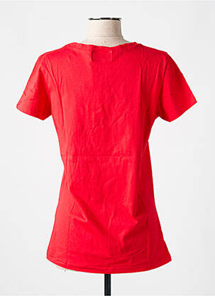 Tricou guler în v mâneci scurte roșu LAZY & COSY femeie