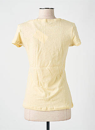 Tricou guler în v mâneci scurte galben LAZY & COSY femeie