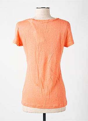 Tricou guler în v mâneci scurte portocalie LAZY & COSY femeie