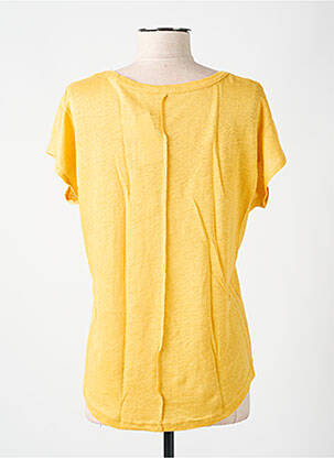 Tricou guler rotund mâneci scurte galben LAZY & COSY femeie