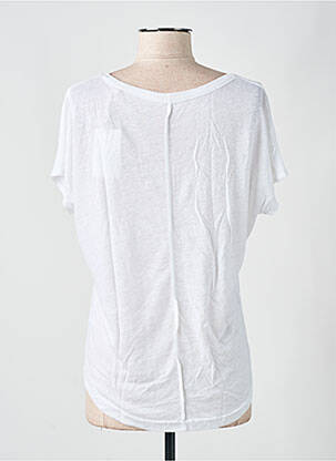 Tricou guler rotund mâneci scurte alb LAZY & COSY femeie