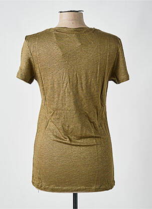 Tricou guler în v mâneci scurte verde LAZY & COSY femeie