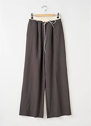 Pantalon larg țesătură poplin mărime normală gri ARR. femeie