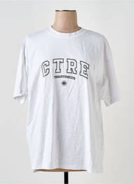 Tricou croială dreaptă mâneci scurte alb COUTURE homme