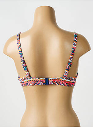 Sutien de costum de baie bretele elastice reglabile sutien balconet cu decolteu înalt albastru OLYMPIA femeie