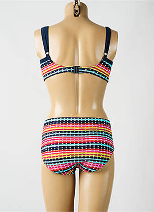 Costum de baie din două piese elasticitate sutien cupe întregi cu decolteu înalt albastru SUNMARIN femeie