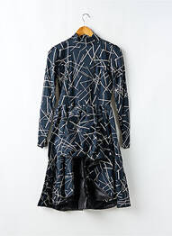 Rochie midi imprimeu fantezie mâneci lungi albastru SANS MARQUE femeie