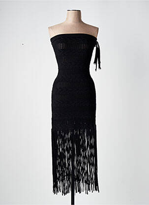 Rochie lungă negru SANDRO femeie